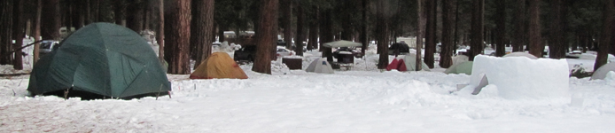 campsites Outdoor Club winter 2010: campsites Outdoor Club winter 2010, a foot of snow on the ground, various tents and an unfinished igloo