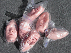 faces in plastic bags: 