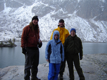 Lake Solitude hikers with early fall snow 2006: 