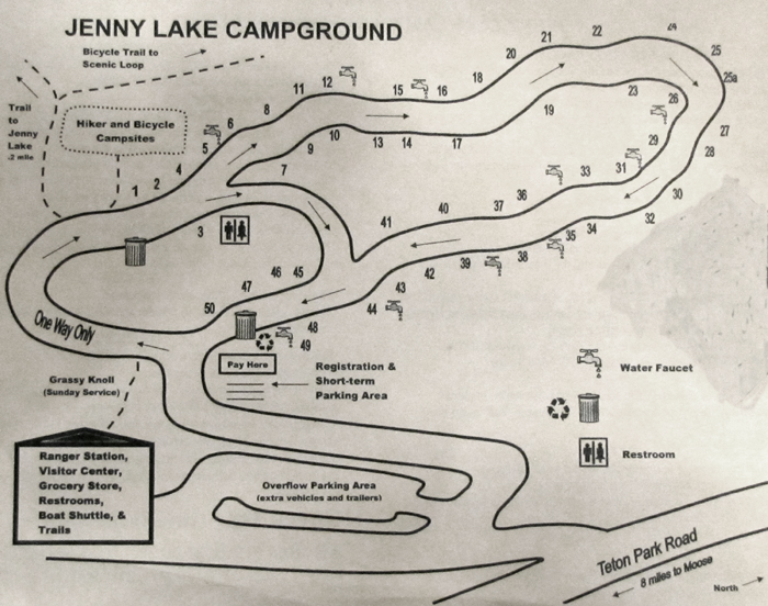 jenny lake lodge map Map Of Jenny Lake Campground Grand Teton National Park Mary Donahue jenny lake lodge map