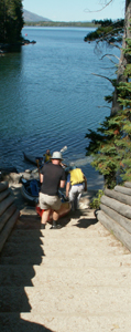 moving boats down portage stairs 2008: 