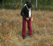 out exploring, Tiffany Tseng finds the daybed of a bull moose: 