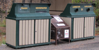 recycling bins Grand teton park: five various recycling bins