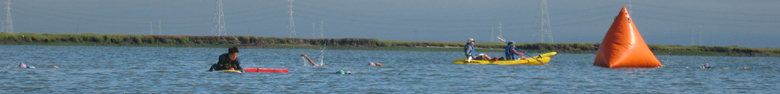 2009 Senior Games tri lifeguards: 2009 Senior Games tri lifeguards mid way through the race