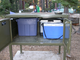 state park bear box interior: 