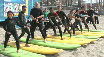 surfing practice on beach june 2008: 