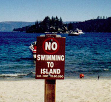 tahoe no swimming sign 200 pixels: 