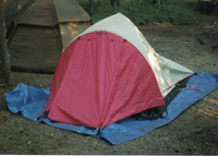 tent with tarp under: 
