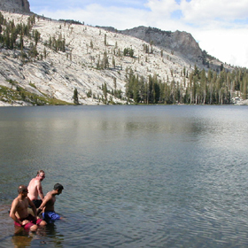 thinking about swimming in May Lake: 