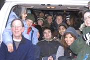 20 people in a van: 20 people in a van or sitting on the tailgate