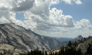 view from Olmstead Point with Cloud's Rest and Half Dome: 