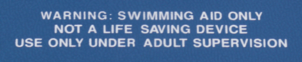 warning on swim kickboard: 