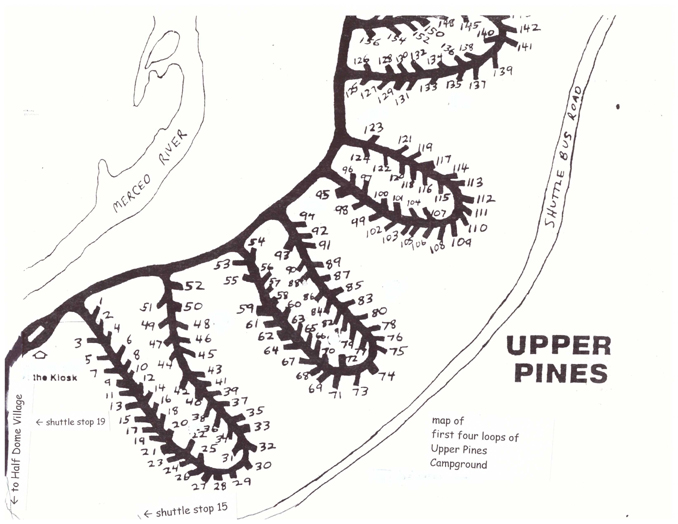 Yosemite Upper Pines Map Yosemite Upper Pines First 4 Loops – Mary Donahue