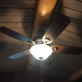 wide bladed fan on ceiling