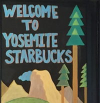 Welcome to Yosemite Starbucks sign