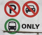 sign bus parking only