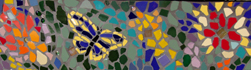 mosaic with flowers and butterfly