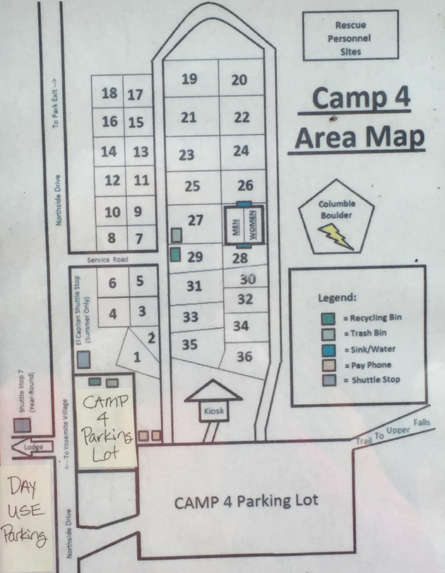 Yosemite Camp 4 Map Mary Donahue