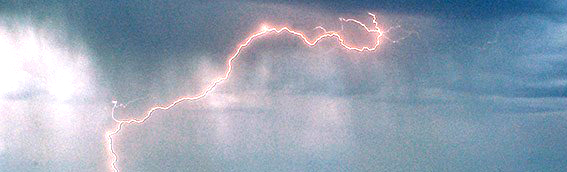 NPS photo of a bright pink bolt of lightning
