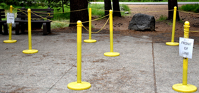 stanchions and ropes