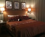 queen sized bed in Ahwahnee cottage