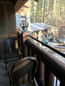 ahwahnee small balcony with wooden partition separating it from next door balcony