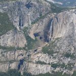 water fall on far off cliff