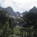 multiple cascades coming down a mountain