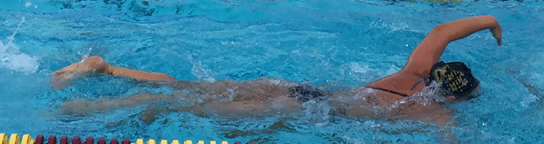 swimmer with arm out of water but bent wrist instead of high elbow
