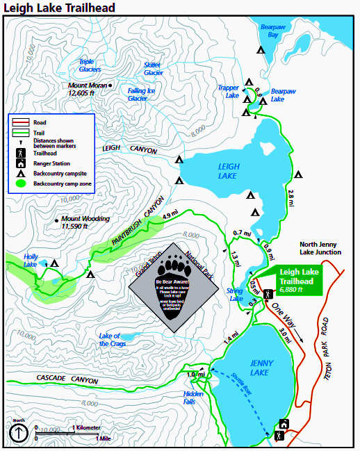 map with two main lakes