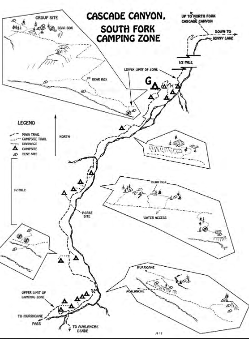 sketches of campsites and surroundings