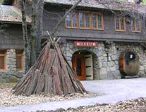 museum entrance with umacha cedar bark house