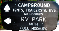 campground directional sign