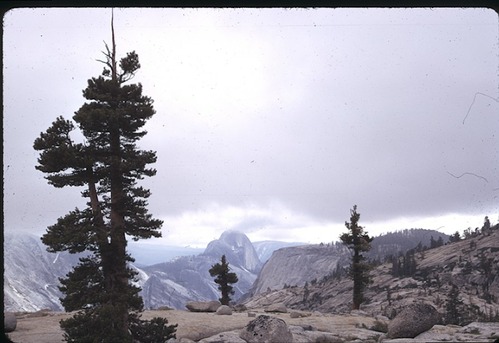Half Dome and clouds