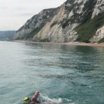 Ken Mignosa during his English Channel solo swim June 19, 2021