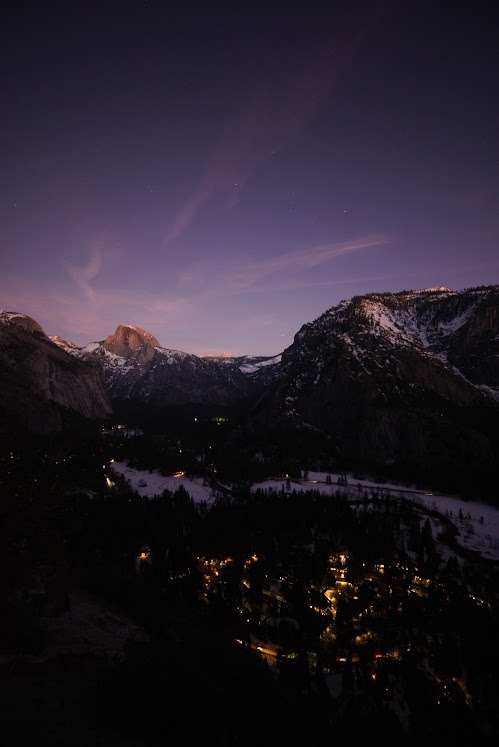 looking down on Yosemite valley
