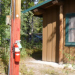 fire extinguisher on utility pole