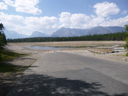 launch ramp leading to almost dry lake