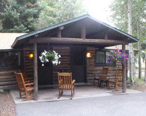 Jenny lake Lodge cabin with covered porch example