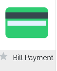 credit card and the words bill payment