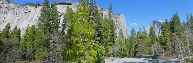 Half Dome and Royal Arch Cascade and bridge