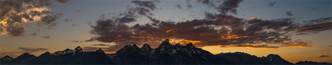 mountains and sunset clouds