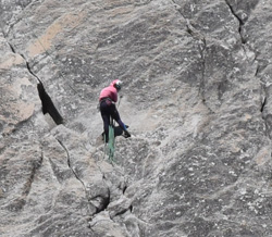 climber to west of Royal Arch Cascade
