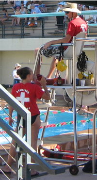 lifeguards talking to each other