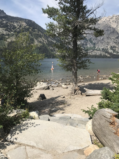fourth staircase from Jenny Lake paved trail to beach