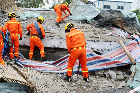 flattened building