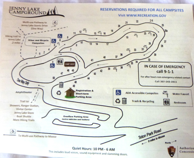 Jenny Lake Campground Map