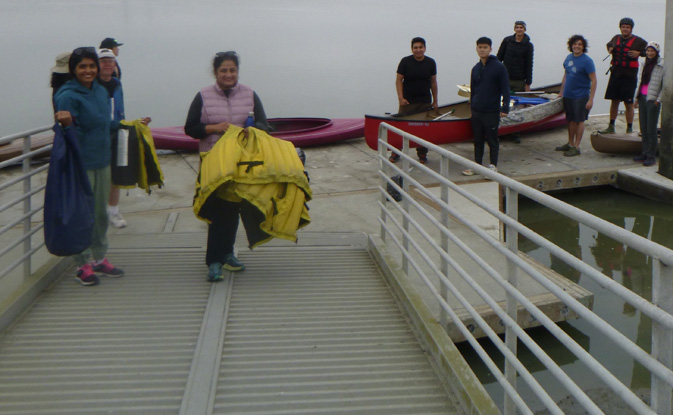carrying lifejackets and first boat back to trailer