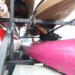running lock cable through kayak and trailer