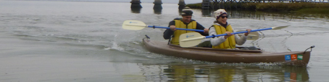 tandem kayak in race